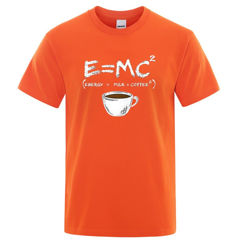 EnergyMilk Coffee Printing Men Tshirt Casual Breathable Tsh