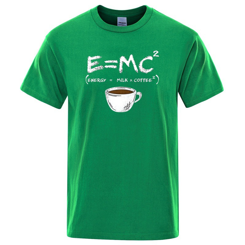 EnergyMilk Coffee Printing Men Tshirt Casual Breathable Tsh