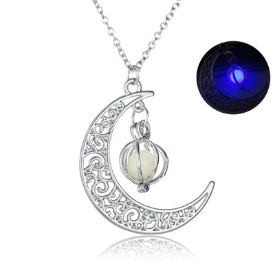 Fashion Moon Stone Healing Pendant Necklace