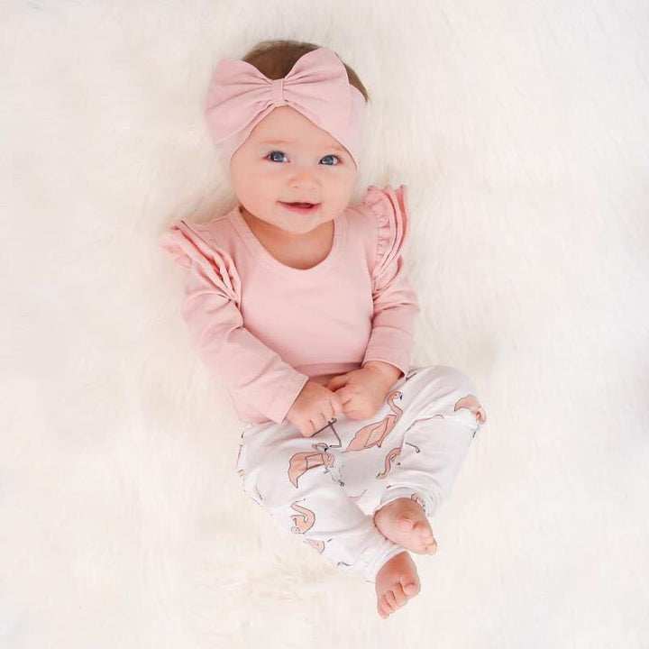 Buy Adorable Cute Baby Girl Clothes Set - Toddler Kids Tops, Flamingo Print Pants, Headband