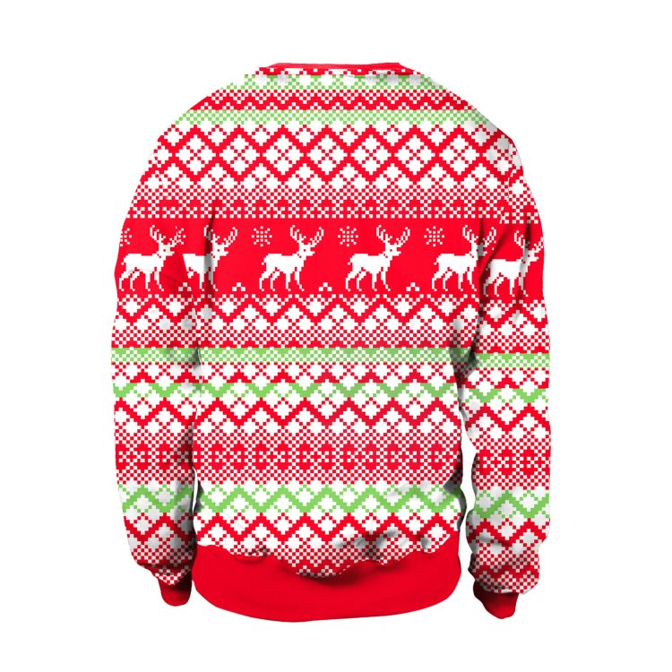 Buy Autumn Winter Ugly Christmas Sweater - Festive Santa Elf Print Pullover for Men and Women