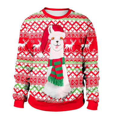 Buy Autumn Winter Ugly Christmas Sweater - Festive Santa Elf Print Pullover for Men and Women