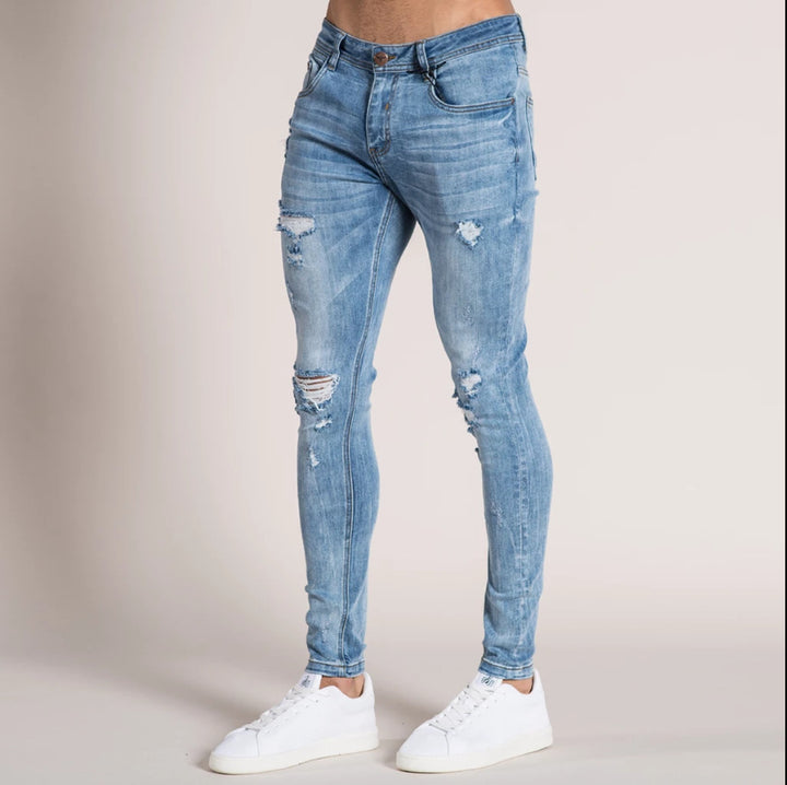 Gat Heren Jeans Broeken Broeken Voeten