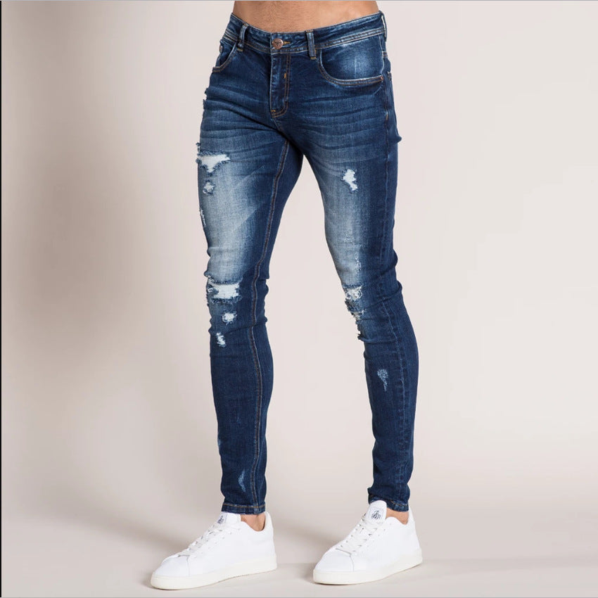 Gat Heren Jeans Broeken Broeken Voeten