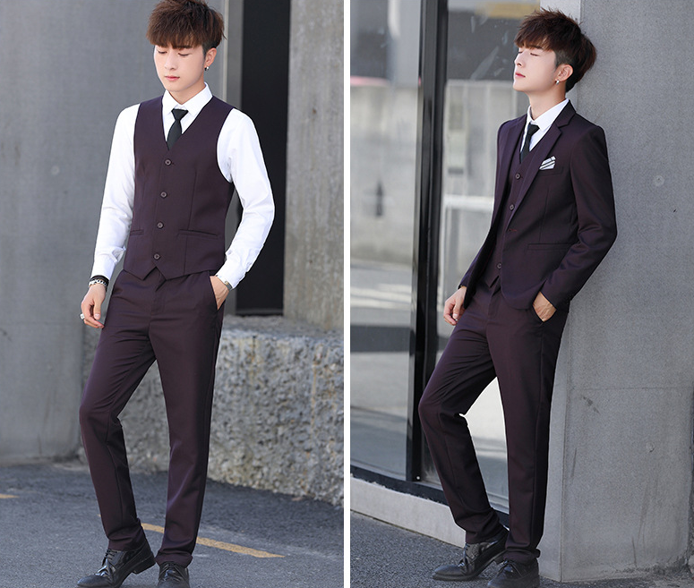 Buy Men's Three-Piece Korean Style Groomsmen Suits | Ravish Wears