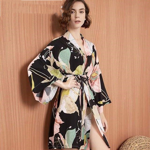 Women's Spring Cotton-Silk Sleepwear Robe - Elegant Comfort at Ravish Wears