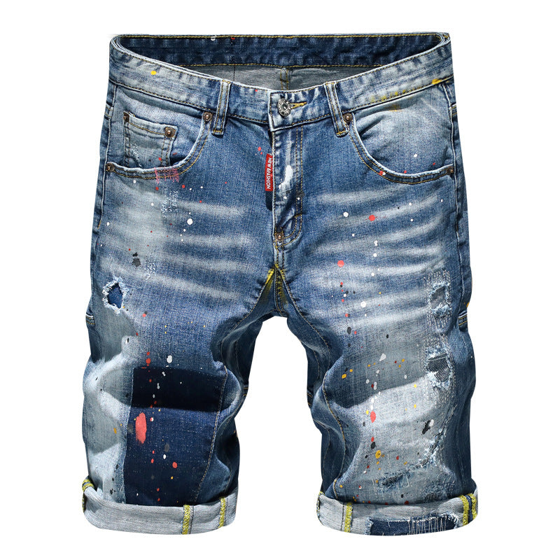 Buy Trendy Men's Designer Denim Shorts - Explore Stylish Zip Fly Patched Pants