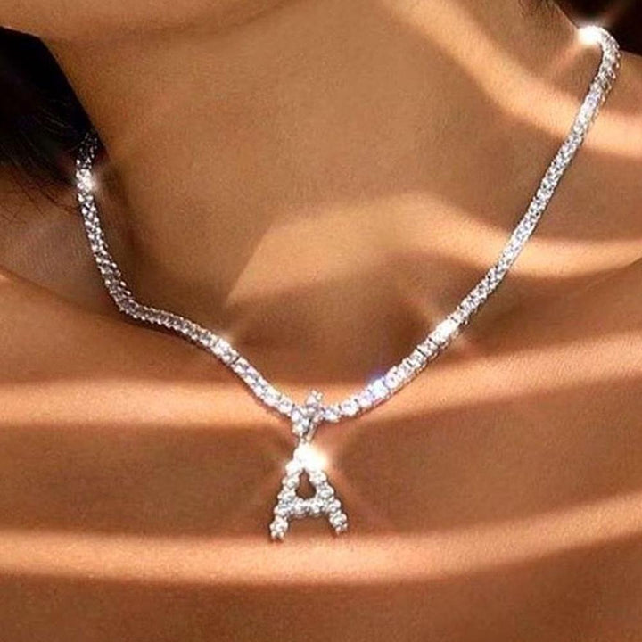 Buy Shiny Rhinestone 26 Letters Pendant Necklace - Stylish Women's Jewelry at Ravish Wears