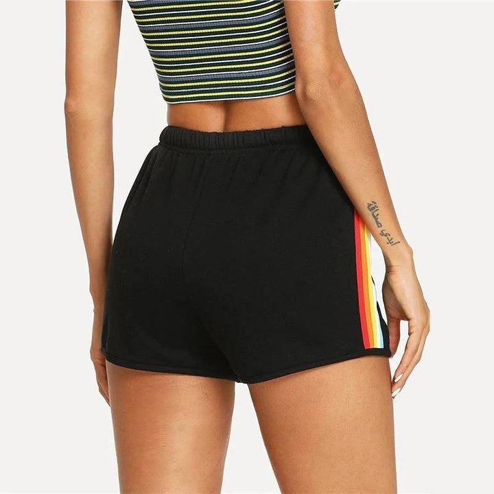 Buy Casual Sports Loose Rainbow Shorts - Stylish Women's Fitness Wear at Ravish Wears