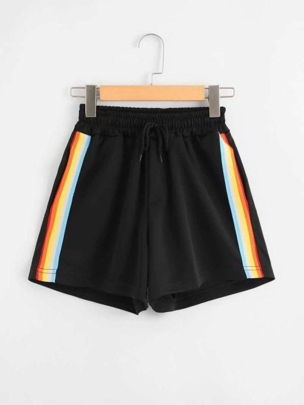 Buy Casual Sports Loose Rainbow Shorts - Stylish Women's Fitness Wear at Ravish Wears