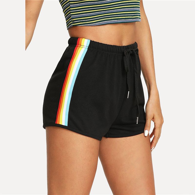 Buy Casual Sports Loose Rainbow Shorts - Stylish Women's Fitness Wear at Ravish Wears