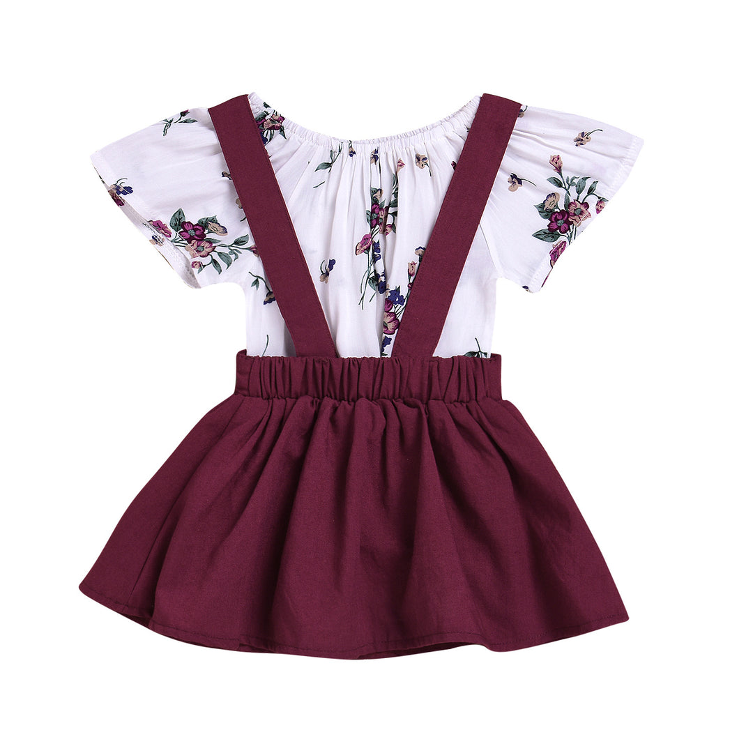 Buy Patricia Floral Set for Toddler Girls | 2PCS Baby Romper Suspender Skirt Outfit