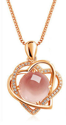 Buy Crystal Heart-Shaped Necklace - Elegant Korean Style Jewelry at Ravish Wears