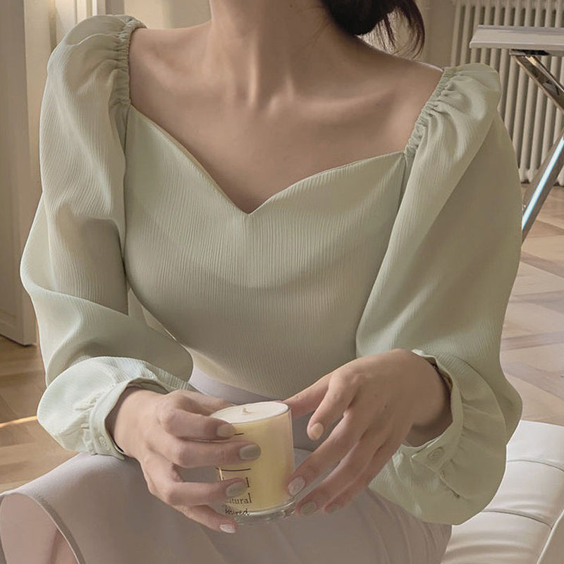 Loose Puffed Sleeve Blouse