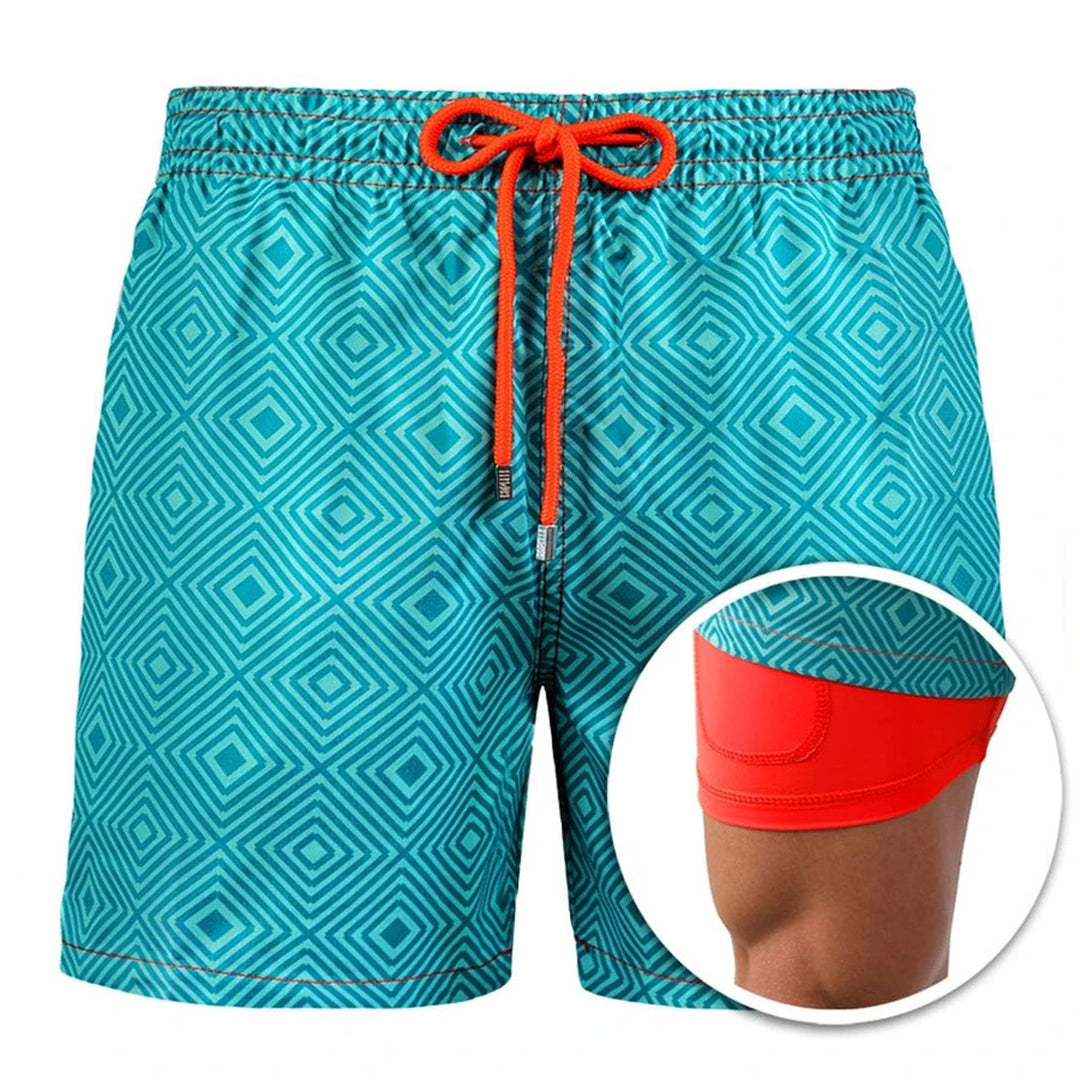 Buy Trendy Men's Sports Print Double Layer Polyester Shorts at Ravish Wears