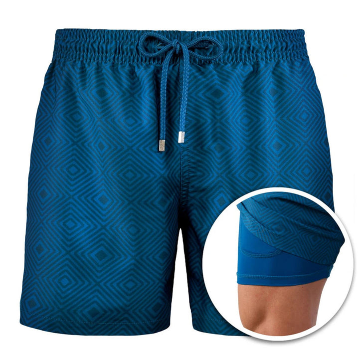 Buy Trendy Men's Sports Print Double Layer Polyester Shorts at Ravish Wears