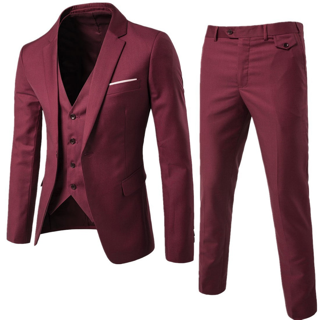 Korean Plain Slim Casual Groomsmen Wedding Dress Trend Vest Suit