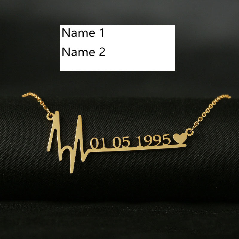 Buy Custom Heartbeat Name Necklace - Stainless Steel Personalized Jewelry at Ravish Wears