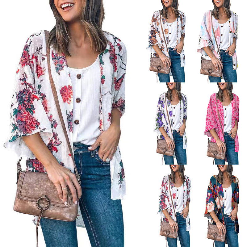 Buy Fashion Flower Print Shirt Jacket - Stylish Women's Top at Ravish Wears