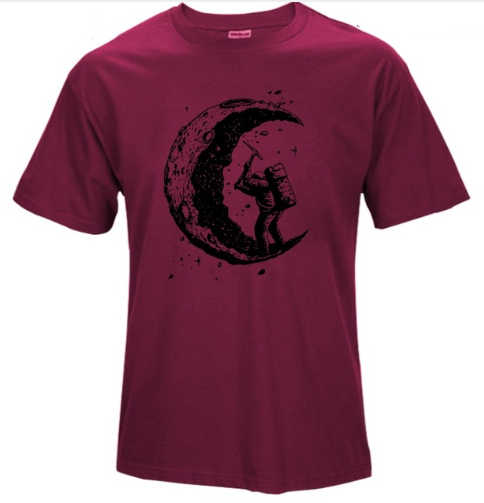 Buy Digging The Moon Print Men's Casual T-shirts - Fashionable Men's Tops at Ravish Wears