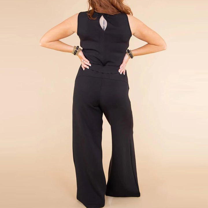 Solid Color Sleeveless Jumpsuit