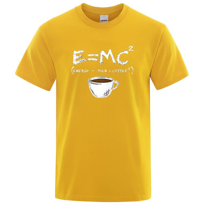 EnergyMilk Coffee Printing Men Tshirt Casual Breathable Tsh