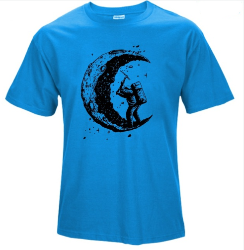 Buy Digging The Moon Print Men's Casual T-shirts - Fashionable Men's Tops at Ravish Wears