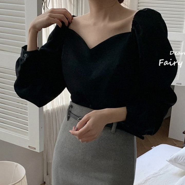 Loose Puffed Sleeve Blouse