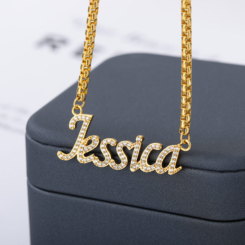 Personalized Custom Letter Necklace Custom Name Zircon