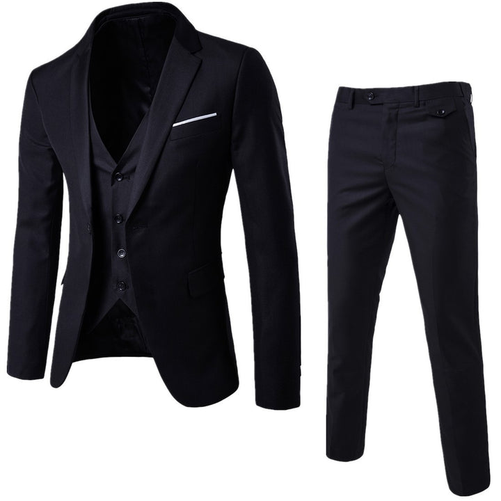 Korean Plain Slim Casual Groomsmen Wedding Dress Trend Vest Suit