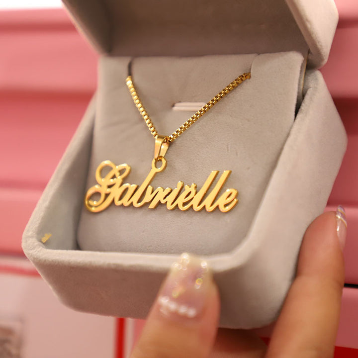 Buy Custom Name Stainless Steel Necklace - Personalized 18K Gilded Letters at Ravish Wears