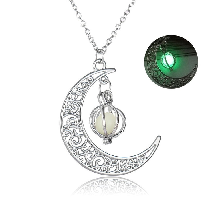 Fashion Moon Stone Healing Pendant Necklace