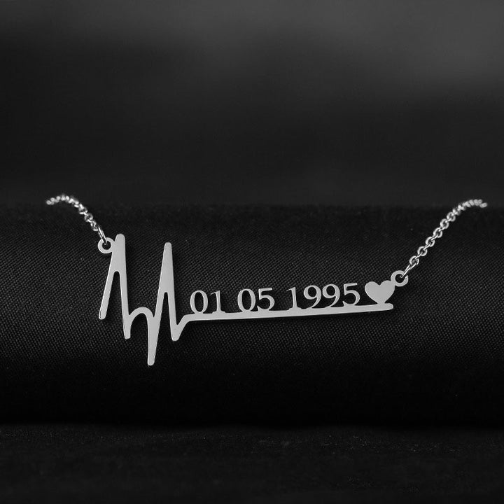 Buy Custom Heartbeat Name Necklace - Stainless Steel Personalized Jewelry at Ravish Wears