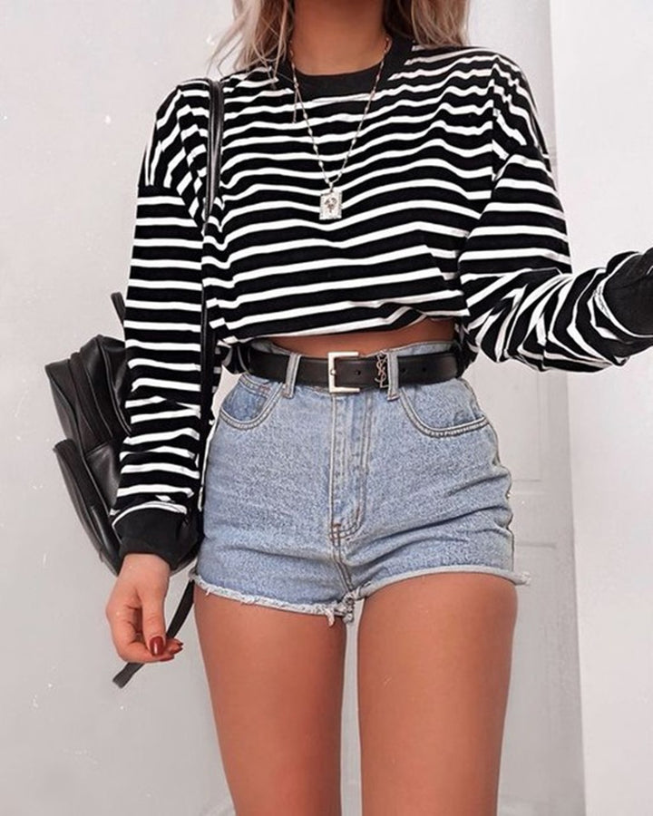 Chic Crop Top Long Sleeve