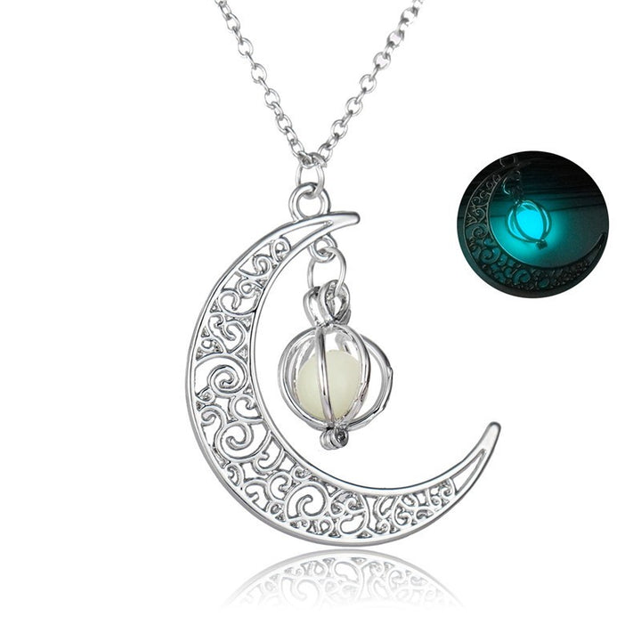 Fashion Moon Stone Healing Pendant Necklace