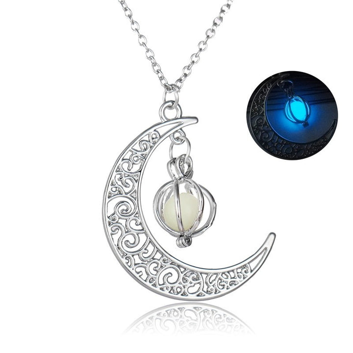 Fashion Moon Stone Healing Pendant Necklace