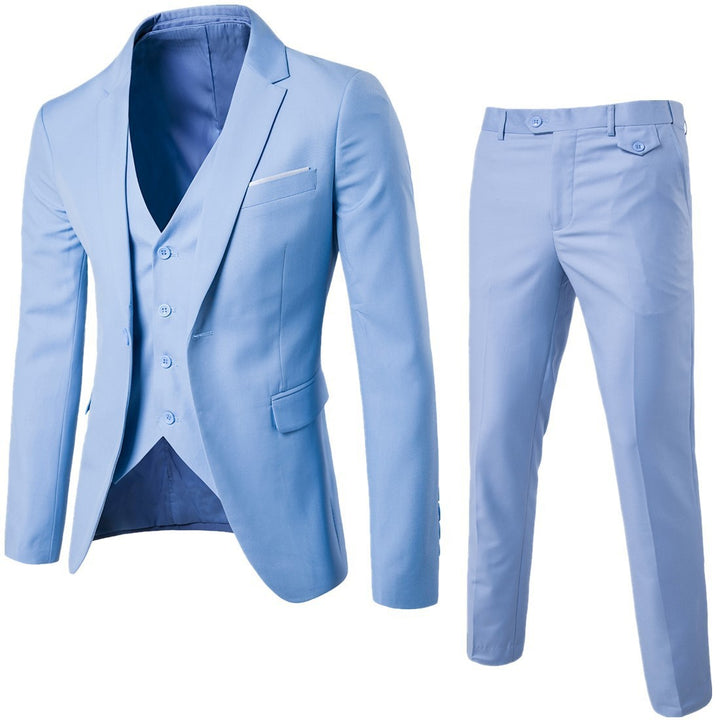 Korean Plain Slim Casual Groomsmen Wedding Dress Trend Vest Suit