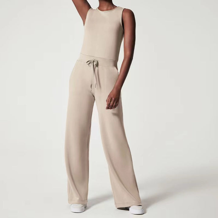 Solid Color Sleeveless Jumpsuit