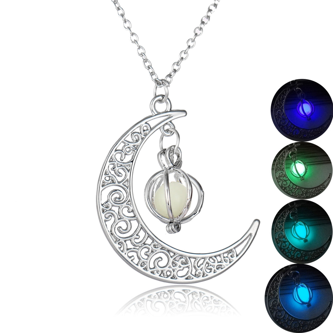 Fashion Moon Stone Healing Pendant Necklace