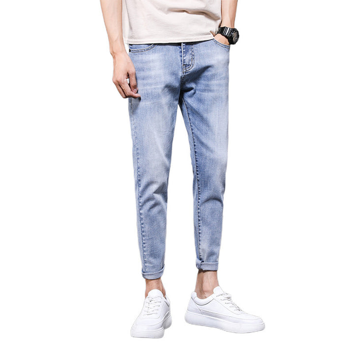 Mode Heren Jeans Negen Delig Eenvoudige Casual Heren Broeken