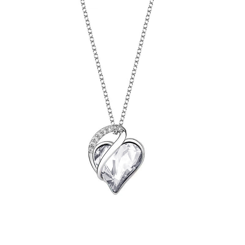 Sterling Silver Heart Shaped Geometric Necklace