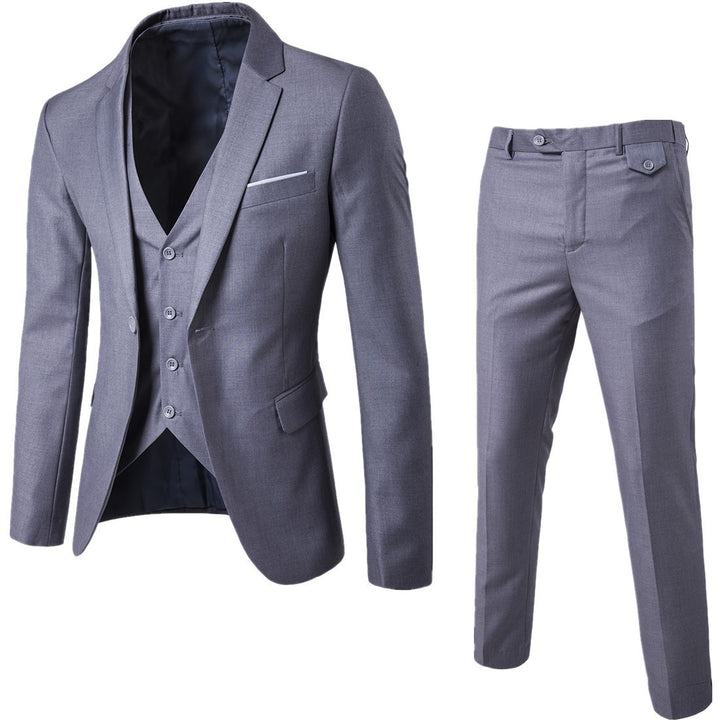 Korean Plain Slim Casual Groomsmen Wedding Dress Trend Vest Suit